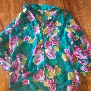 Floral Mesh Top